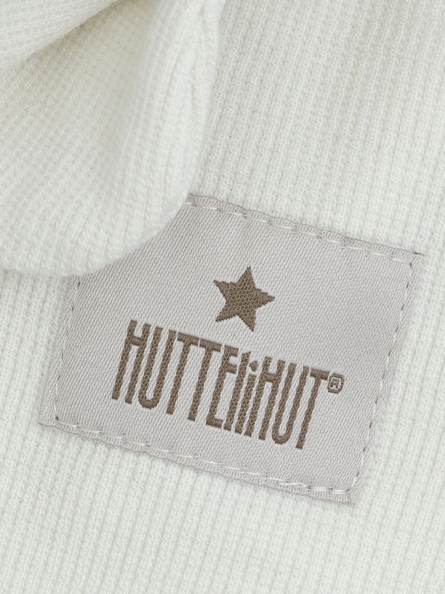 HUTTEliHUT Ribbestrikket Balaklava i Ull med Ører Tofu