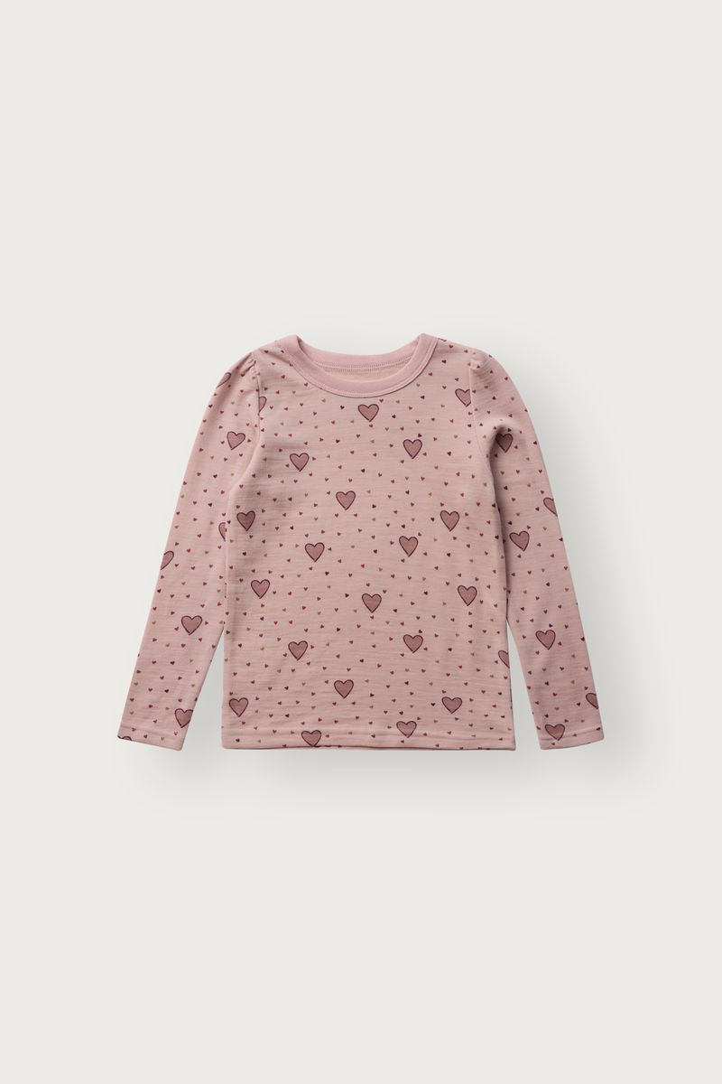 Hust and Claire Abba Hearts Puff Genser Ull/Bambus Dusty Rose