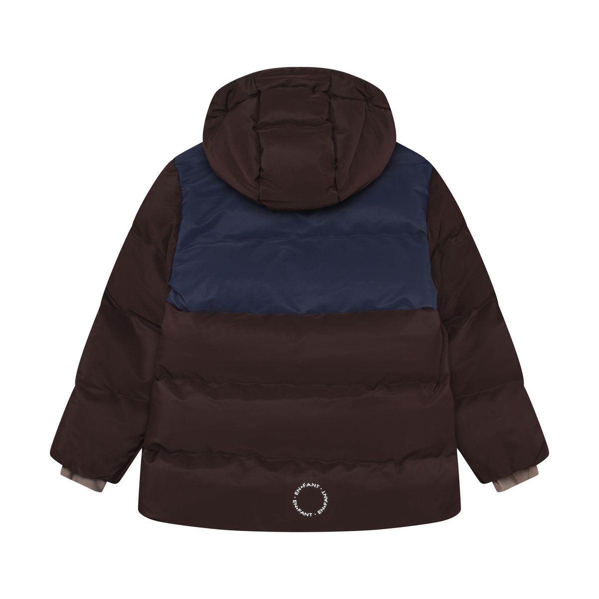 En Fant Quiltet Colorblock-jakke Coffee Bean