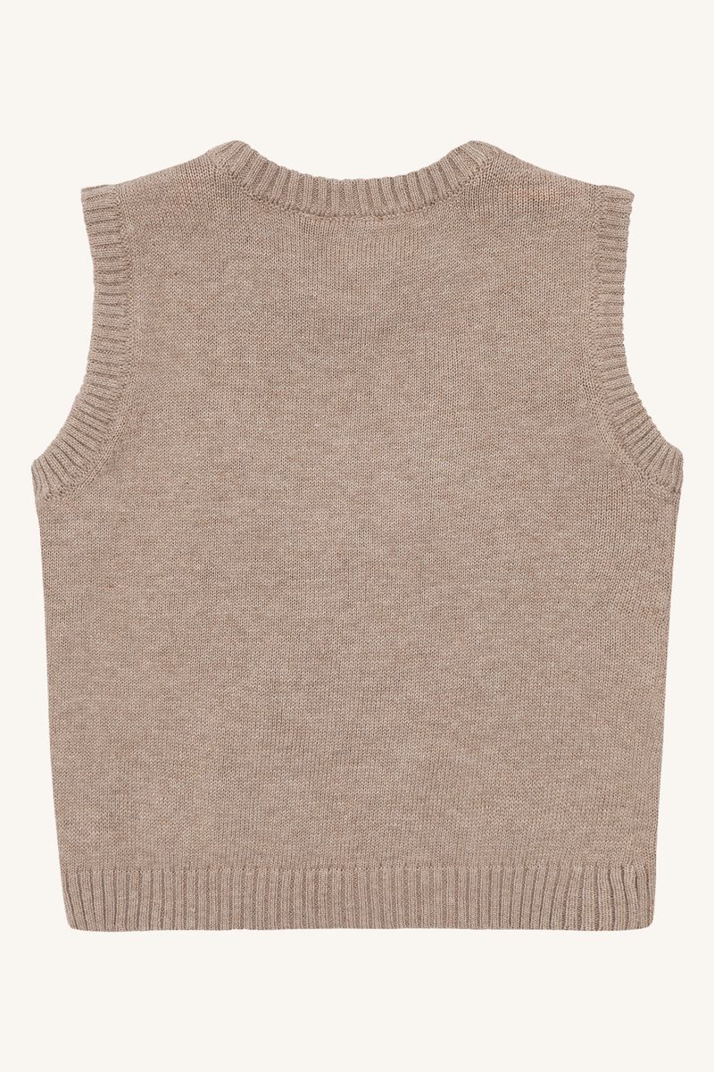 Hust and Claire Princo Reindeer Strikkevest Biscuit