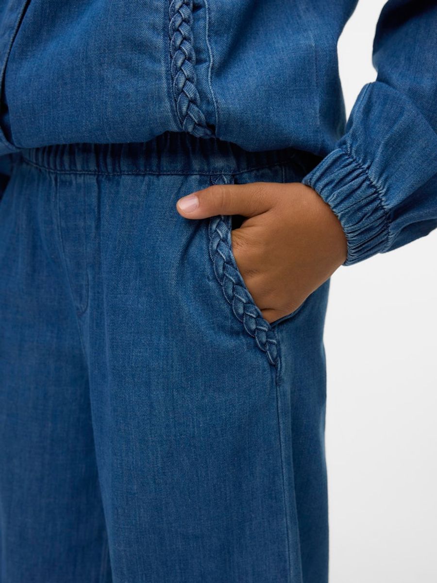 Vero Moda Girl Tenna bukse Mid Waist  mellomblå denim