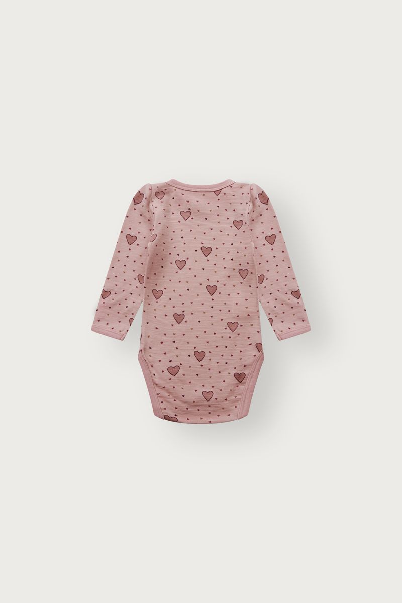 Hust and Claire Baloo Hearts Puff Body Ull/Bambus Dusty Rose