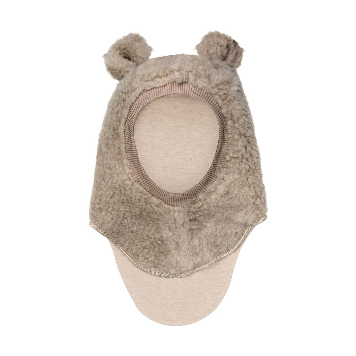 HUTTEliHUT Balaclava Ull Teddy Ører Camel Melange