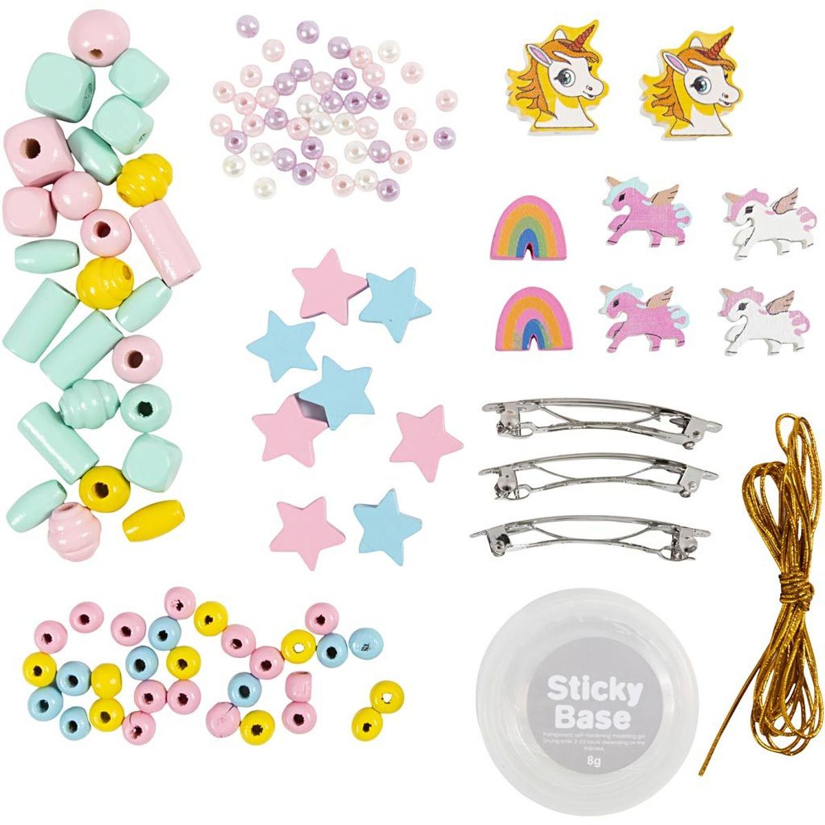 Mini DIY Kit Smykker, Halskjede, armbånd, øreringer, lys blå