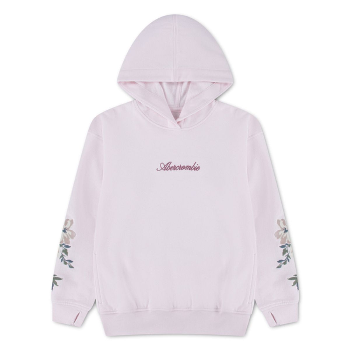 Abercrombie & Fitch Brodert Longline Hettegenser Pink Marshmallow