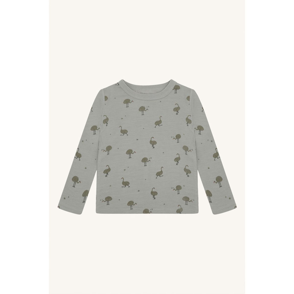 Hust and Claire Abba Ostrich Genser Ull/Bambus Forest Fog