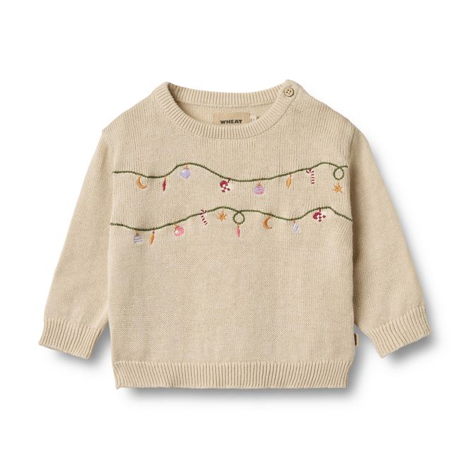 Hovedbilde Wheat Strikkegenser Lisa Broderi Offwhite