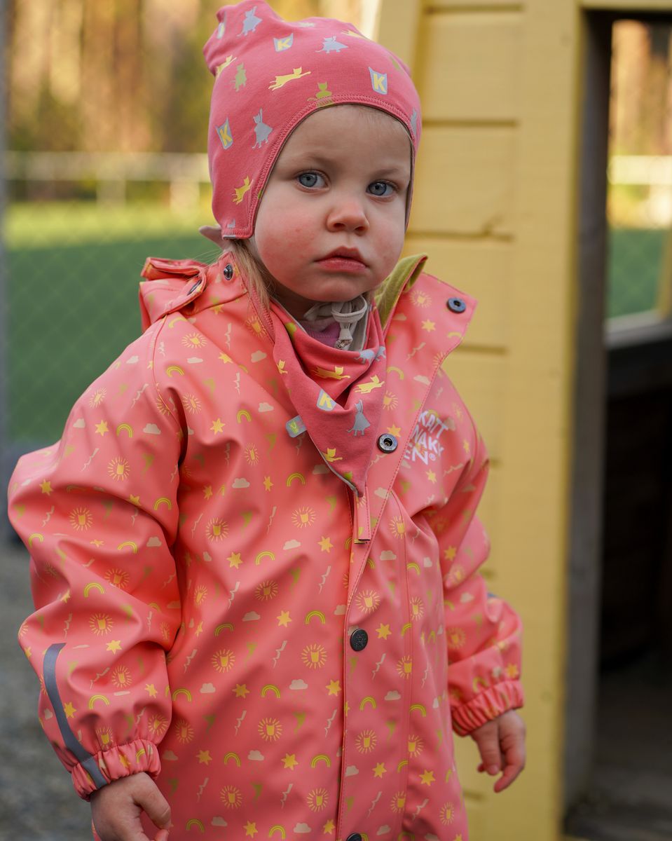 Kattnakken Baby Regndress Dugg Stokkrose