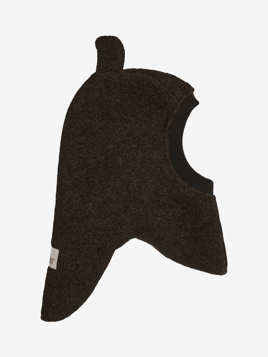 HUTTEliHUT Balaklava i Ull med Ører Dark Brown Melange