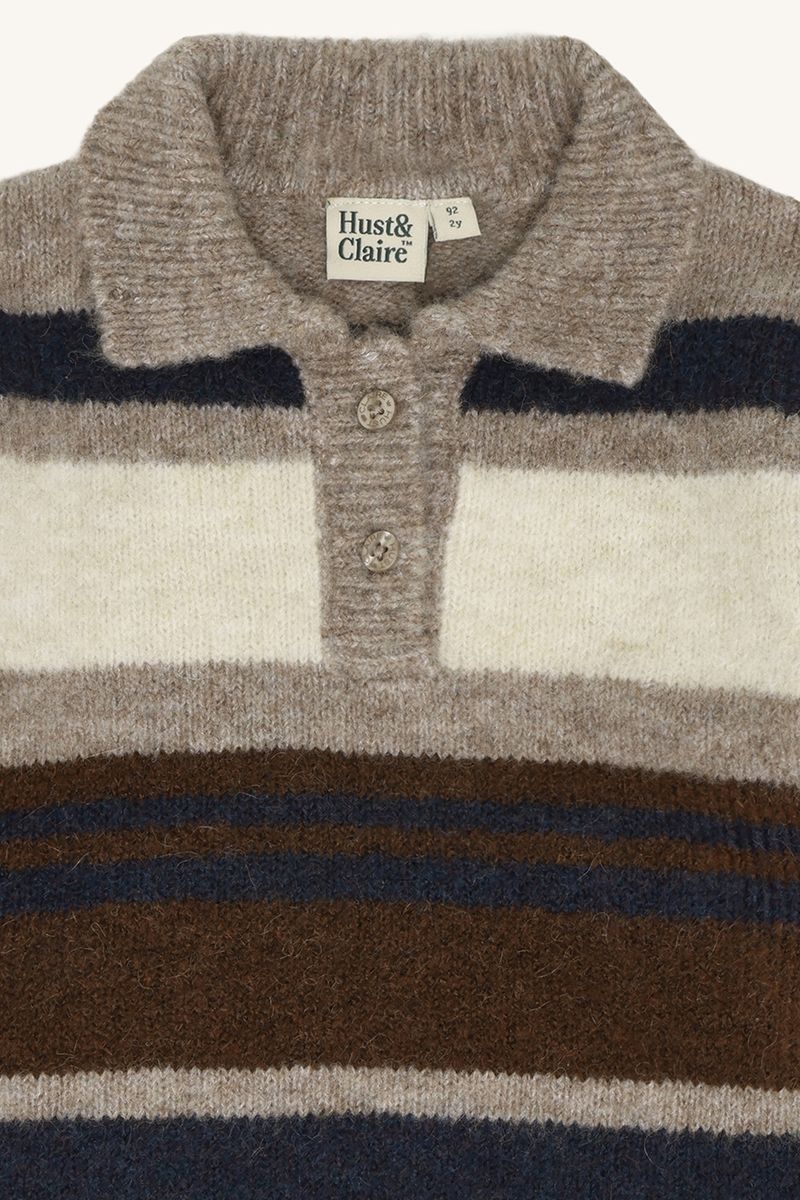 Hust and Claire Pelle Polo Genser Kangaroo Melange