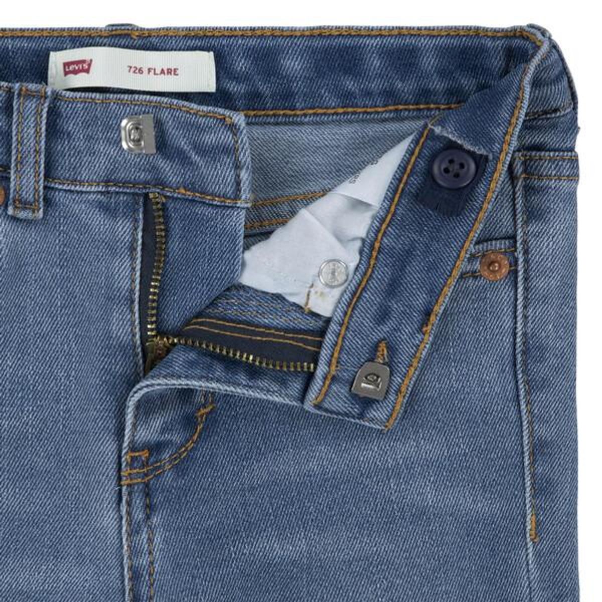 Levis 726 High Rise Flare Jeans Clean Getaway Høyt Liv