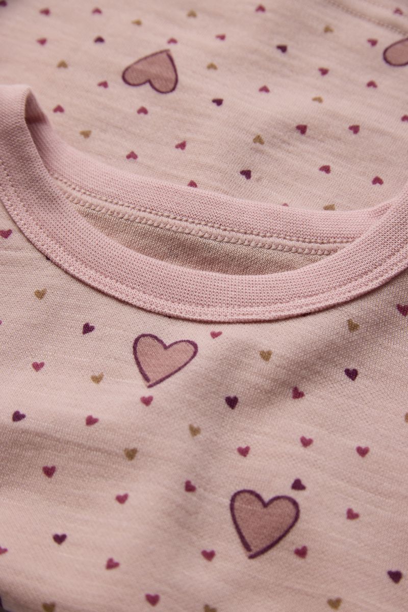 Hust and Claire Abba Hearts Puff Genser Ull/Bambus Dusty Rose