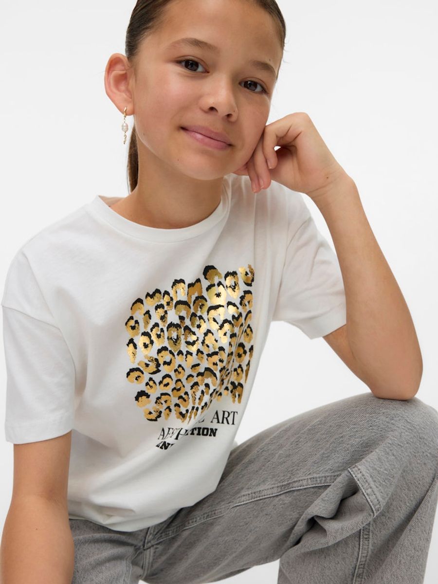 Vero Moda Girl Cecilie T-skjorte kort erme  hvit