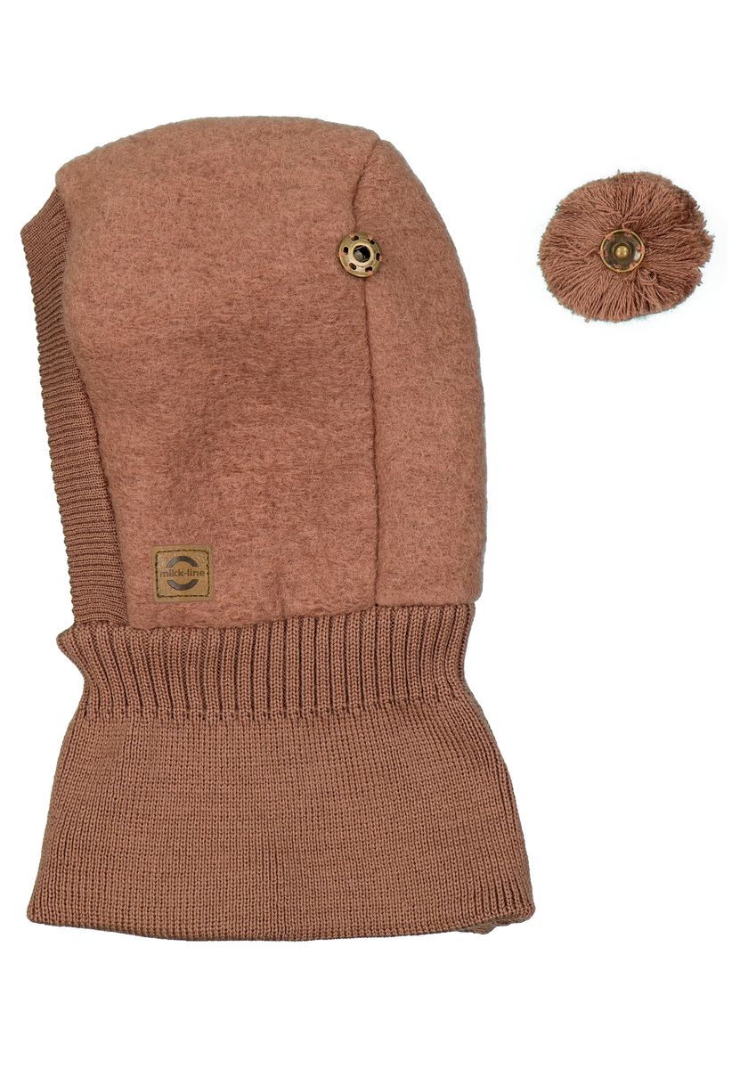 Mikk-Line Balaklava Airwool med strikk  Burlwood