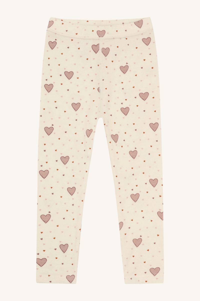 Hust and Claire Laki Hearts Leggings Ull/Bambus Off White