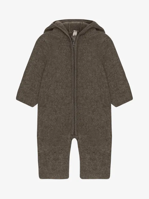 Hovedbilde HUTTEliHUT Ullfleecedress med Ører Brown Melange