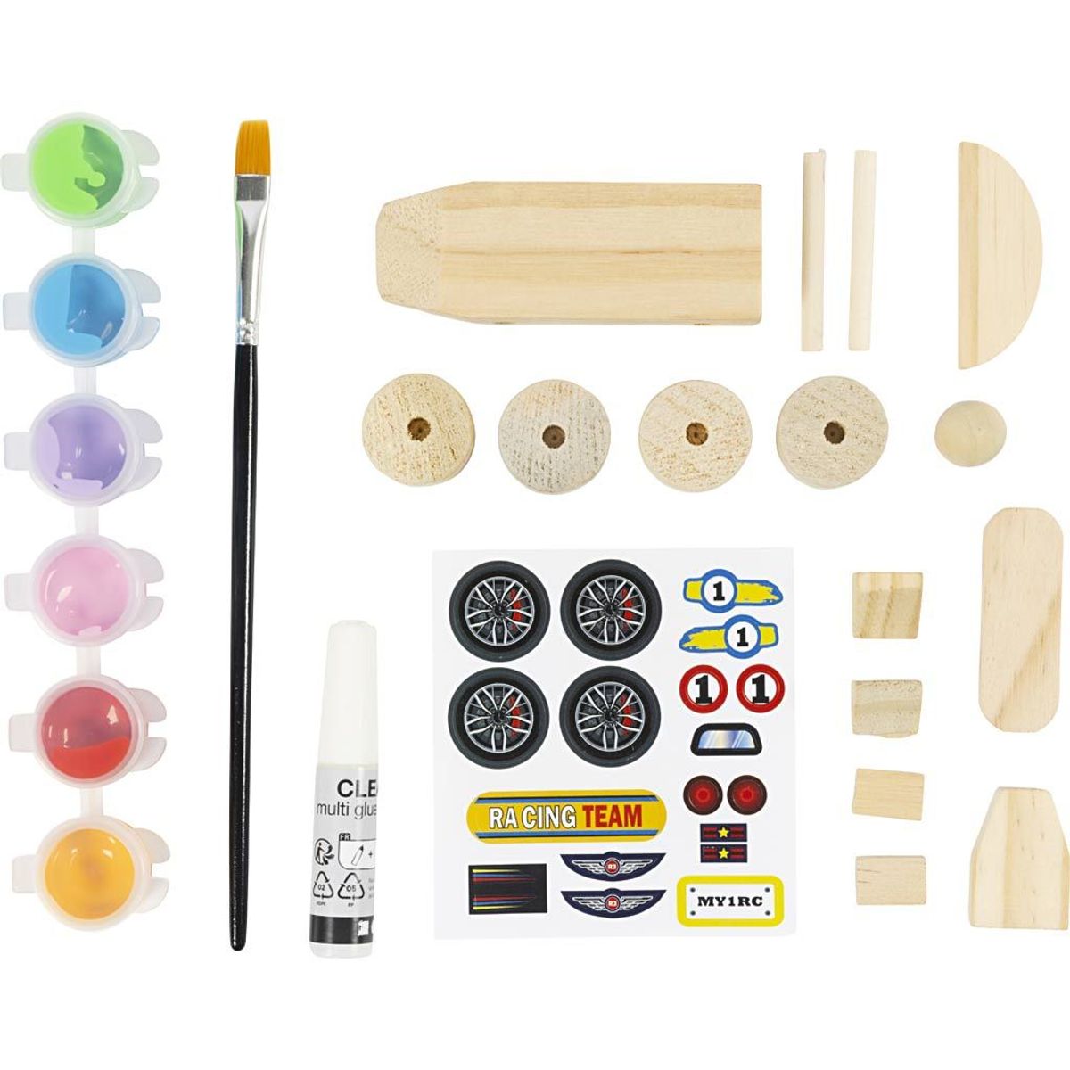 Mini DIY Kit Maling, Racerbil, colorful